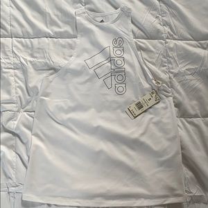 Adidas, White Tank, Small Brand New, tags on